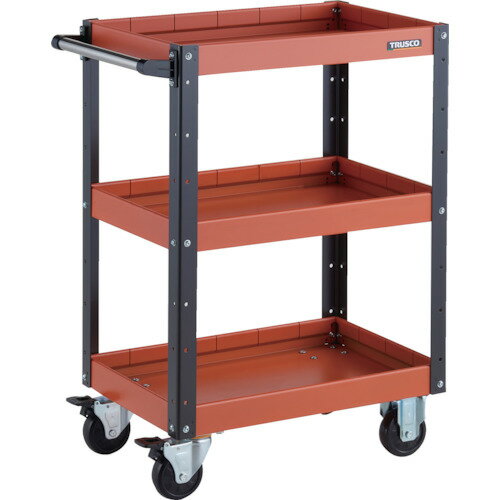 TRUSCO ツールワゴン イーグルワゴン 600X400XH880 深型3段 オレンジ／ブラック EGW-963F3-ORBK 【326-..