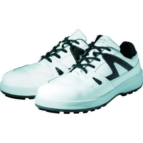 シモン 安全靴 短靴 8611白／ブルー 27．5cm 8611WB-27.5 【351-4170】