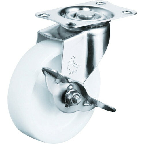 ハンマー Eシリーズオールステンレス 旋回式ナイロン車輪 75mm ストッパー付 315E-N75 【367-0112】