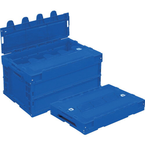 TRUSCO オリコン α折りたたみコンテナ 40L スライドロックフタ付 ダークブルー ダークブルー TR-SC40DB..