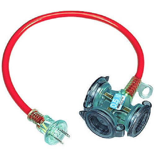 ハタヤ 防雨型2Pショートタップ 0．5m レッド FX-005-R 【370-3231】