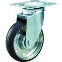 TRUSCO キャスター ハイテンプレス製ゴム車 自在金具付 φ100 HTTJ-100 【392-5684】(4)
