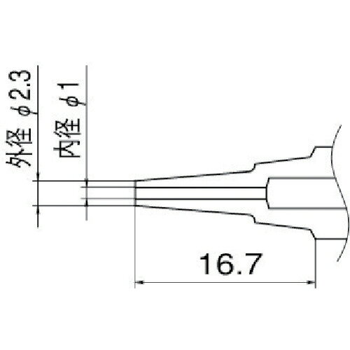 白光 ノズル 1．0mm ロング N1-L10 【400-3896】