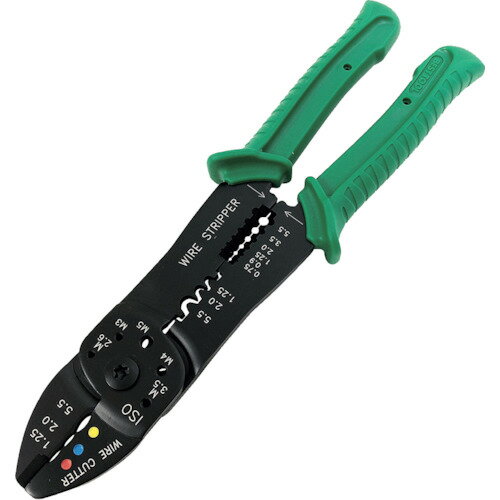 ベストツール WELL 電工ペンチ（裸端子圧着、絶縁端子圧着用） WDP-402 【407-3204】