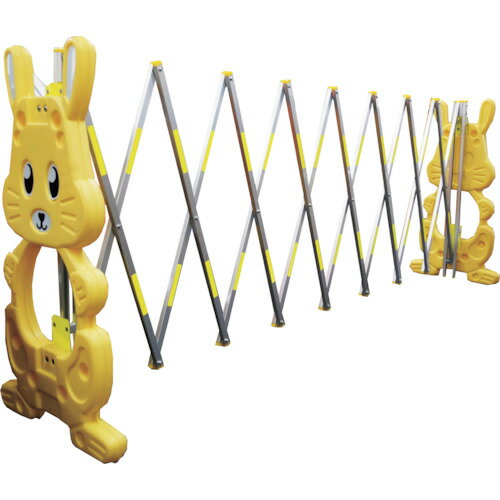 ANZEN 現場用簡易アルミゲート ラビットゲート黄（反射付）4M RG-2 【436-7191】