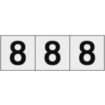 TRUSCO 数字ステッカー 30×30 「8」 透明地／黒文字 3枚入 TSN-30-8-TM 【438-8291】