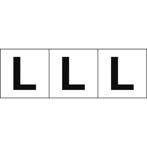 TRUSCO アルファベットステッカー 30×30 「L」 白地／黒文字 3枚入 TSN-30-L 