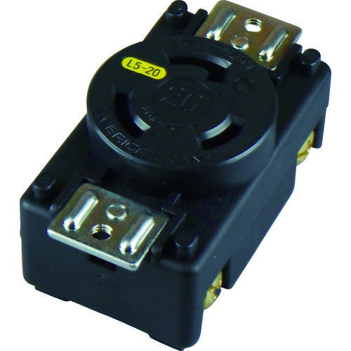 アメリカン電機 引掛形 パネル用コンセント 接地2P 20A 125V 3210-P-L5 【441-9626】