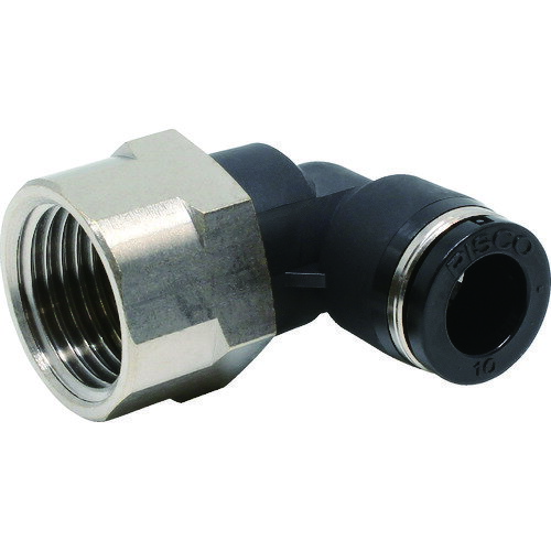 ピスコ チューブフィッティング メスエルボチューブ10ネジR1／2 PLF10-04 【442-7327】