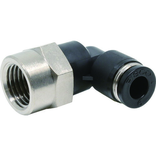 ピスコ チューブフィッティング メスエルボチューブ6ネジR1／4 PLF6-02 【442-7378】