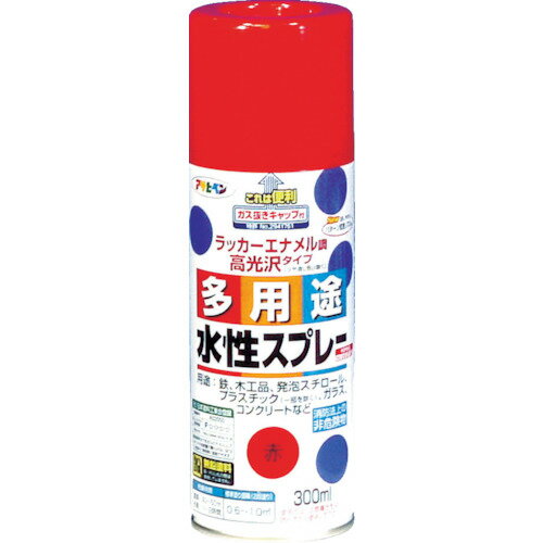 アサヒペン 水性多用途スプレー300ML 赤 565068 