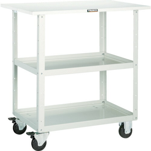 TRUSCO ツールワゴン イーグルワゴン 750X500XH880 天板付 ホワイト EGW-972T-W 【450-2361】