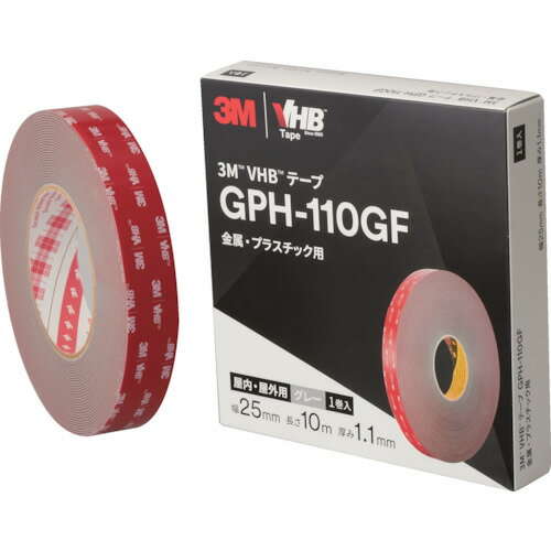 3M 3M VHBテープ GPH110GF 25mmX10m 金属・プラスチック用 GPH110GF 25X10 BOX 【454-3346】