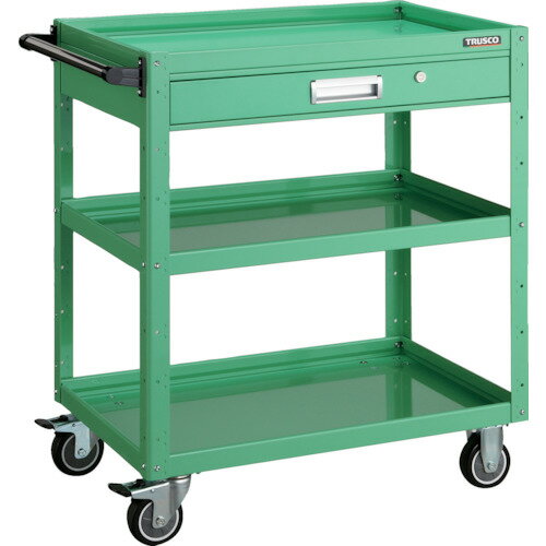TRUSCO ツールワゴン イーグルワゴン 600×400×H740 引出付 ウレタン車輪 ヤンググリーン EGW-763VU-YG ..
