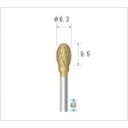 ナカニシ チタンコート超硬カッター 楕円(ダブルカット)刃径6.3mm刃長9.5mm 21235 【476-1880】