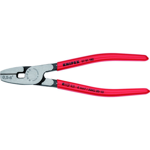 KNIPEX 9781−180 エンドスリーブ用圧着ペンチ 全長180mm 9781-180 【478-7633】