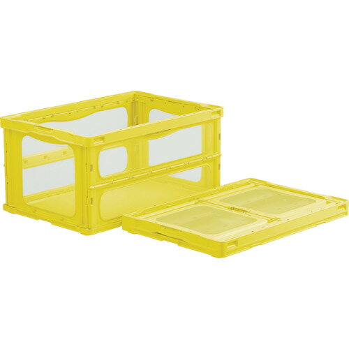 サンコー 折りたたみコンテナー 559190 マドコンライトO−75Bイエロー SKMLO-O-75B-YE 【479-7388】