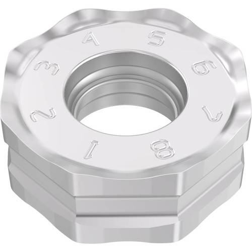 【特長】■仕上げ〜中粗加工向けの PVD コーティング材種。薄い切り屑を生成する加工で、切削速度が低い加工に最適。剛性の不足した環境や、湿式加工で優れた性能を発揮。耐熱合金の加工にも推奨します。■Double Octomill のフェースミルカッタは、粗加工および仕上げ加工の両方に使用することが可能な汎用性、経済性、生産性の高いツールです。■独自設計のHSS(高速度鋼)製ピンによるインサートの位置決めを採用、正確な位置決めと誤装着を防止、容易なコーナチェンジが可能です。【仕様】■S(mm):4.5■SECO　ONMU05…インサート　PVD材種■適合カッタ ; R217.48/R220.48-05サイズ