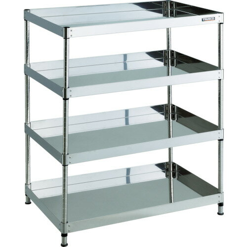 TRUSCO ステンレスワゴン 304クリーンフェニックス ラック型 600X400 4段 CPE3-R1264 【488-1184】