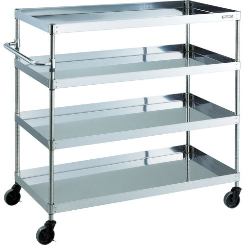 TRUSCO ステンレス製ワゴン クリーンフェニックスワゴン SUS430 W750×D500×H1200 4段 CPE4-1274 【488-..
