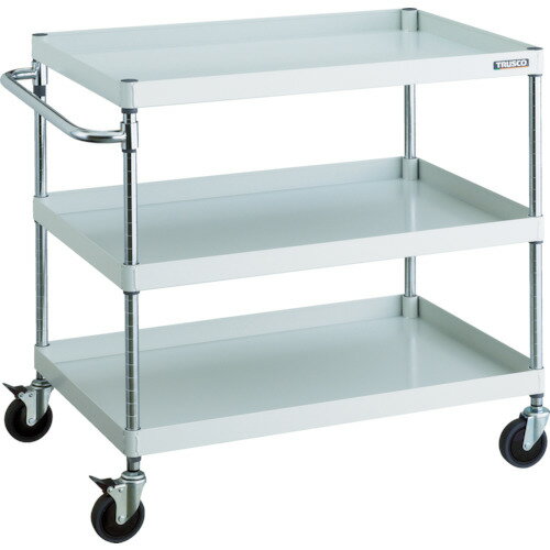 TRUSCO ツールワゴン フェニックスワゴン 省音 900X600XH880 3段 ホワイト PEW-993C-W 【488-5082】