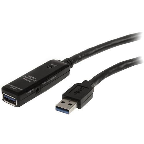 スターテック USBケーブル／A-A／10m／USB 3．0／アクティブ延長／オス・メス／BK USB3AAEXT10M 【502-6309】