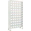 TRUSCO スチールラック 軽量棚 875X300X1800 樹脂引出NG 小X66 ネオグレー 63V-812E11 NG ネオグレー 【510-5226】