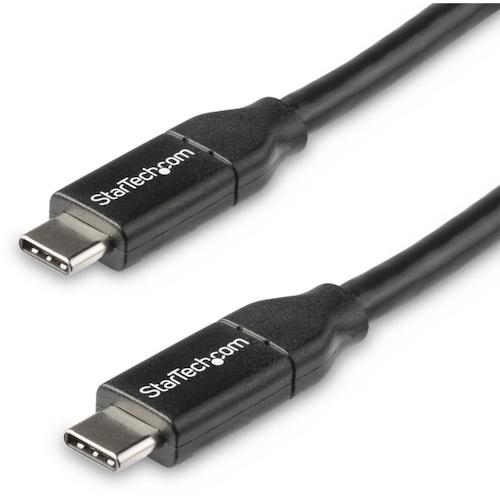 【特長】■USB-IF 認証を取得しています。■USB-C対応パソコンに最大5アンペアで電力を供給します。■Thunderbolt 3 ポートと互換性があります。■2年間保証がついています。【仕様】■長さ(m)：0.5■色：ブラック■コネクタ形状：■コネクタA：USB Type-C (24ピン、USB 2.0)■コネクタB：USB Type-C (24ピン、USB 2.0)■シールドタイプ：2重シールド (編組＋アルミ箔)■コネクタめっき：ニッケル■インターフェースと転送速度：USB 2.0 - 480Mbit／s■米国ワイヤゲージ規格：24／26AWG■Power Delivery：100W【材質・仕上】■ケーブル被覆材：ポリ塩化ビニル