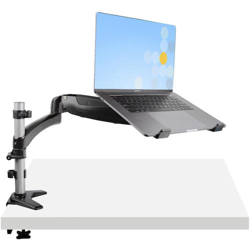 スターテック モニターアーム／1画面／最大34インチ／耐荷重8kg／ノートPCアーム両用タイプ／PC パソコン ディスプレイアーム ARMUNONB1 