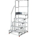 TRUSCO アルミ製作業用踏台 5段 高さ1.5m 天板寸法1000×400 段高300mm 階段片手すり天場二方付き TSF-51015-TKL300 【5...