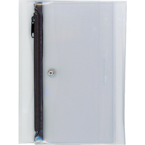 ダイゴー isshoni．ペンケース付ノートカバーPVC B6 Rクリアブラック N1932 【553-6185】