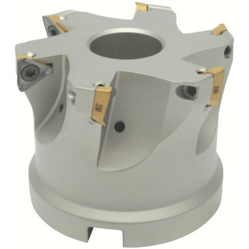 【特長】■3コーナー使いフライス工具です。■高精度90°肩削り加工を実現し、最新チップ形状は切削抵抗を低減し、マシン動力を抑制します。■3コーナー使いヘリカル切刃三角形チップはコーナー当たりのコストを削減します。【用途】■フライス加工用。【仕様】■刃数(枚)：4■刃径(mm)：50■全長(mm)：40■シャンク径(mm)：22■適合チップ：HM390 TPKT 1003■取付部径(mm)：22■専用チップ：HM390TPKT1003…■イスカル　ヘリIQミル　フェースミル　ホルダー【材質・仕上】■スチール