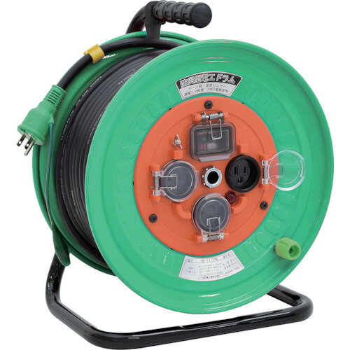 日動 電工ドラム 屋外型 過負荷漏電保護兼用ブレーカ付 2PNCT電線 30m NW-EK33PN 【730-7349】