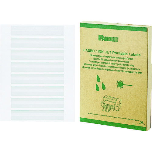 パンドウイット レーザープリンタ用回転ラベル 白 印字部25．4mmX6．4mm ラベル数2500枚 R100X075X1J R..