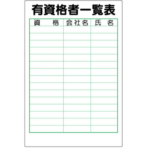 ユニット 有資格者一覧表 355-15 【738-8977】