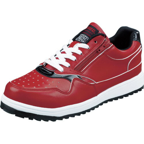 ジーベック ZIPアップ耐滑セフティシューズ 85118 レッド 25．0CM 85118-71-250 【752-8451】