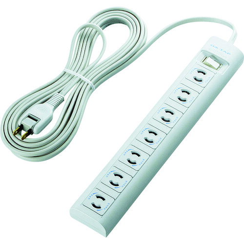 エレコム 抜け止めマグネット雷タップ T-Y3A-3750WH 【778-5674】(4)