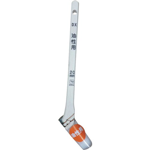 【特長】■化繊だから高粘度塗料も塗りやすいです。■毛幅が20mmだから細部塗装に最適です。【用途】■油性塗料用。【仕様】■刷毛幅(mm)：20■毛丈(mm)：38■全長(mm)：220【材質・仕上】■毛材:化繊