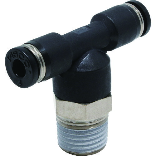 ピスコ チューブフィッティング ティー 適合外径4×4mm 接続口径R1／4 PB4-02 【809-5580】