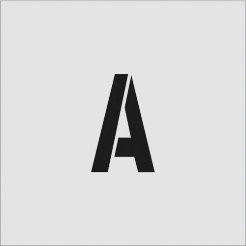 【特長】■吹付用のステンシルプレートです。■ポリプロピレンの薄い板のため曲面にそわせて使用することができます。■材質がポリプロピレンのため、使用後の処理も簡単です。【用途】■駐車場などの吹付用プレートに。【仕様】■表示内容：A■文字サイズ(mm)縦：100■文字サイズ(mm)横：65■プレートサイズ(mm)縦×横：250×250■厚さ(mm)：1■文字サイズ(mm)縦×横：100×65【材質・仕上】■ポリプロピレン(PP)