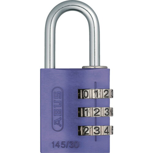 ABUS ナンバー可変式南京錠 145−30 パープル 145-30-PU 【826-5397】