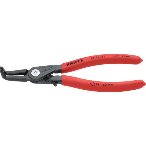 KNIPEX 16 −60mm 穴用スナップリングプライヤー 曲 4841-J21 【835-8263】