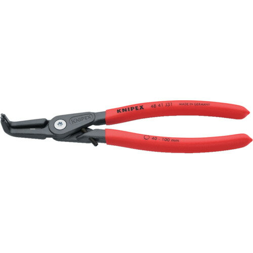 KNIPEX 40 −60mm 穴用スナップリングプライヤー 曲 4841-J31 【835-8264】