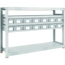 TRUSCO スチール製中量ボルトレス棚 M3型 樹脂ネオグレー引出付 W1800×D471×H1200 小×2・大×12 M3-4655-E2F12 【856...