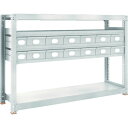 TRUSCO スチール製中量ボルトレス棚 M3型 スチール引出付 W1800×D471×H1200 小×2・大×12 M3-4655-A2B12 【856-33...