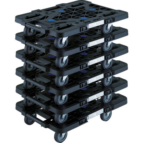 TRUSCO まとめ買い 樹脂製平台車 ルートバン MPK−500J−BK 6台セット MPK-500J-BK-M6 【856-4236】