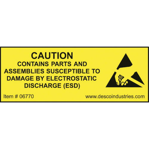 DESCO ラベル EQUIPMENT CONTAINING ESDS 19X51mm 500枚入り 06770 【859-0146】