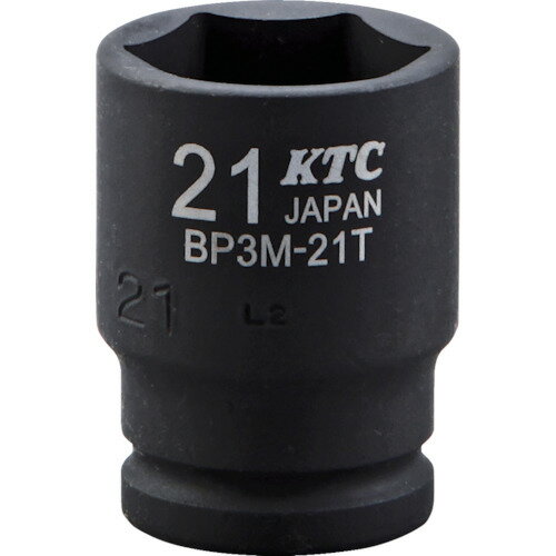 KTC 9．5sq．インパクトレンチ用ソケット（セミディープ薄肉） 対辺寸法12mm 差込角9．5mm BP3M-12T 【859-1527】