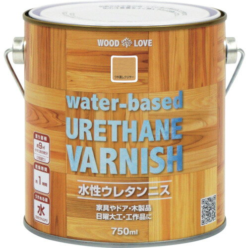 ニッぺ 水性ウレタンニス 750ml つや消しクリヤー 300N027−750 4976124516757 【859-8418】