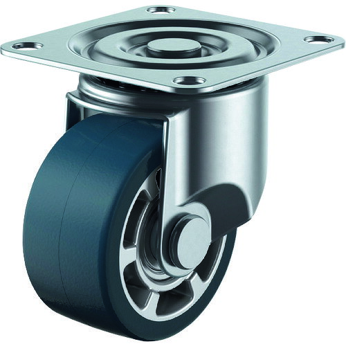 ユーエイ キャスター事業部 ユーエイ プレート式 自在 低床キャスター ウレタン 車輪径75mm Hタイプ CAL-HG型 取付寸法71×71 CAL-HG-75AU 【158-8040】